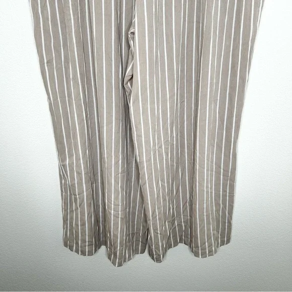 Torrid Womens Beige Striped Wide Leg Pull-On Pants Elastic Waist Pockets 2/ 2X - Picture 7 of 9